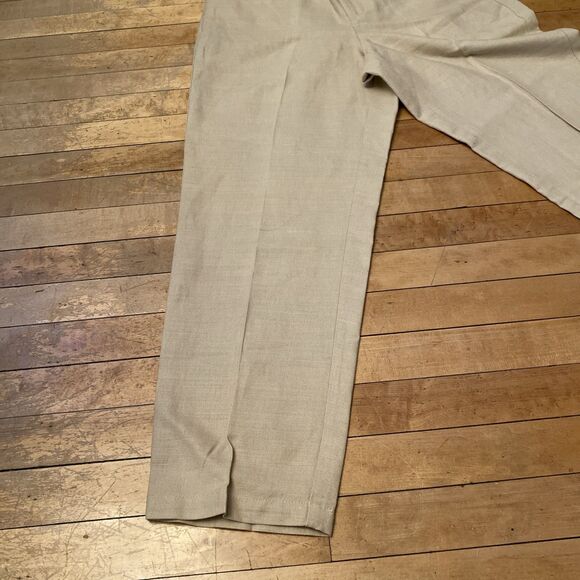Liz Claiborne Lizsport Linen Blend Pants Women’s Size 14 Petite Beige Pleated - Picture 7 of 12